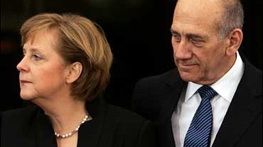Angela Merkel, Ehud Olmert, Jerusalem, Sunday, April 1, 2007 