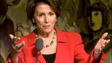 Nancy Pelosi, at the Knesset, Jerusalem, Sunday, April 1, 2007 