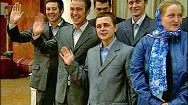 British Royal Navy sailors prepare to return to Britain after their release, Mehrabad International Airport, Tehran 