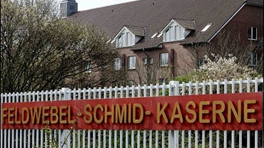 Outside view of German Army barracks "Feldwebel-Schmid-Kaserne" in Rendsburg, northern Germany Sunday, April 15, 2007. 