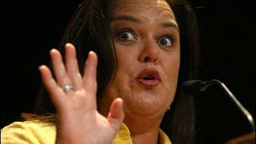 Rosie O'Donnell gestures as she speaks at the Sunday Book and Author Breakfast at BookExpo America, Sunday June 3, 2007 in New York. 