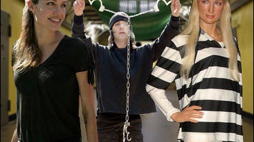 Paris Hilton, Criss Angel and Angelina Jolie 