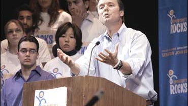 John Edwards, during his 2005 "Opportunity Rocks" college tour 