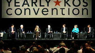 Democrats, Presidential candidates, Yearly Kos Convention, bloggers 