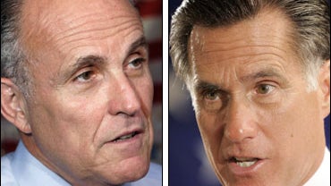 Republican presidential hopefuls Rudy Giuliani and Mitt Romney. 