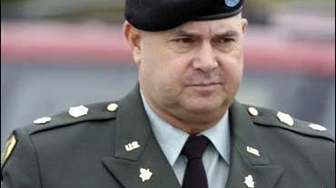 Lt. Col. Steven L. Jordan arrives for his general court martial at a military court Monday, Aug. 20, 2007 in Fort Meade, Md. 