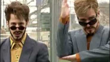 Andy Samberg and Justin Timberlake in the Emmy-winning "(blank) in a Box" music video 