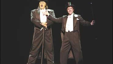 Shuler Hensley and Roger Bart in the Mel Brooks musical "Young Frankenstein" 