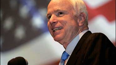 Republican presidential hopeful Sen. John McCain, R-Ariz., speaks on Wednesday Oct. 3, 2007, to a group of cadets at Camden Military Academy Chapel in Camden, S.C. 