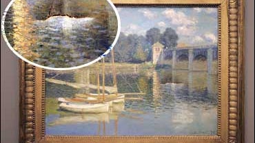 Claude Monet's "La Pont d'Argenteuil," damaged by intruders at the Orsay Museum 