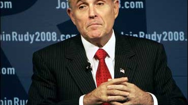 Republican presidential hopeful and former New York mayor Rudy Giuliani speaks at a town hall meeting in Concord, N.H., Tuesday Oct. 23, 2007. 