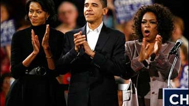 Sen. Barack Obama, Oprah Winfrey, Michelle Obama 