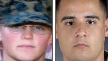 Lance Cpl. Maria Frances Lauterbach and Cpl. Cesar Laurean. 