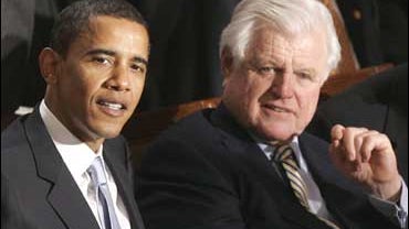 Sen. Barack Obama, D-Ill., left, and Sen. Edward Kennedy, D-Mass. 
