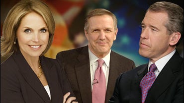 Katie Couric, Brian Williams and Charles Gibson 