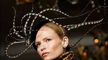 The fall 2008 collection of designer Ralph Lauren is modeled during Fashion Week in New York, Friday, Feb. 8, 2008. (AP Photo/Richard Drew) 