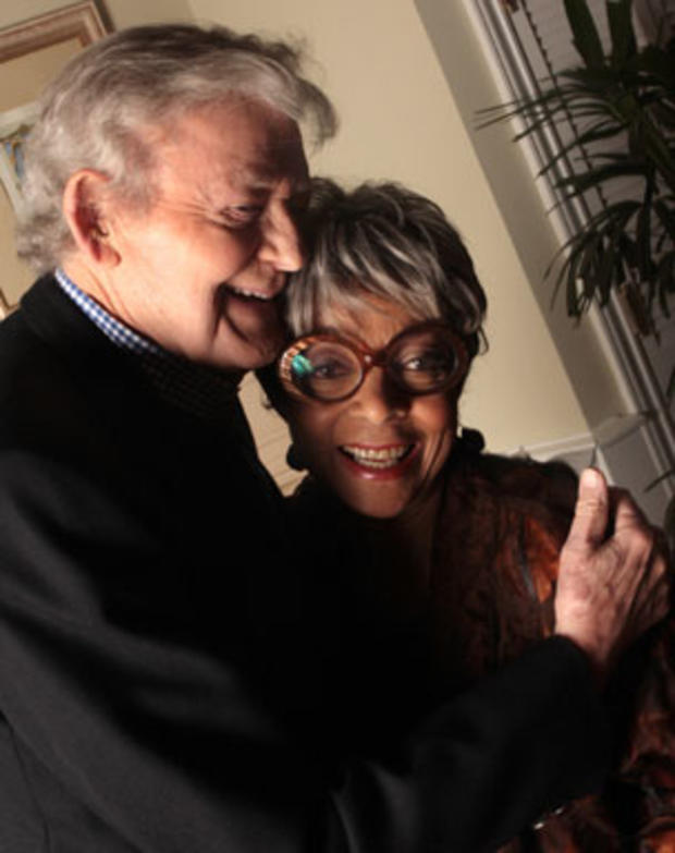 Oscar nominees Ruby Dee and Hal Holbrook, pose for a photo at the Bel Air Hotel in Los Angeles, Feb. 4, 2008. 