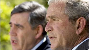 President Bush and British Prime Minister Gordon Brown 