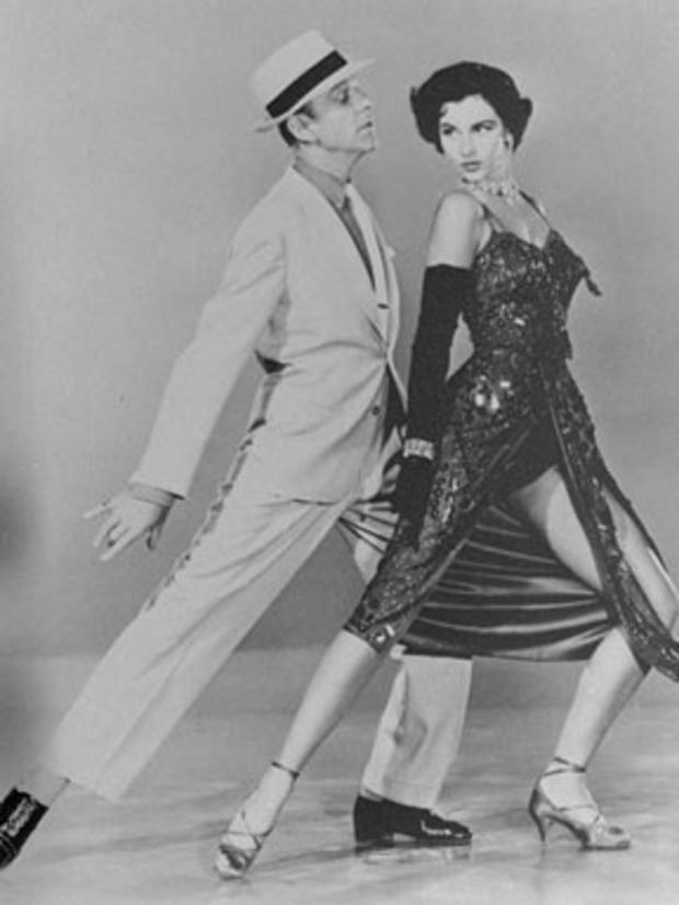 Fred Astaire and Cyd Charisse (l-r) in scene from movie "The Band Wagon" 