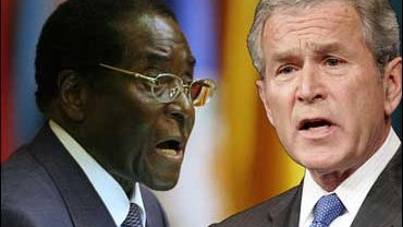 Zimbabwe President Robert Mugabe, U.S. President George W. Bush 