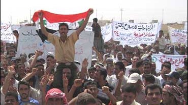 a protest in the town of Hawija, Iraq 