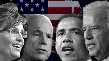 Sarah Palin, John McCain, Barack Obama, Joseph Biden 
