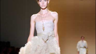 The spring 2009 collection of Monique Lhuillier is modeled during Fashion Week in New York, Tuesday Sept. 9, 2008. 