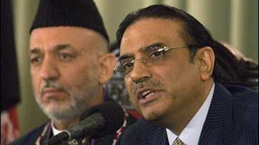 Pakistan's President Asif Ali Zardari Hamid Karzai 