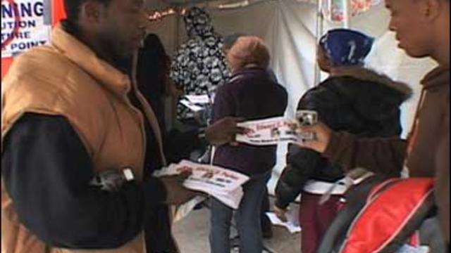 Line of Ohio voters in Cleveland. 