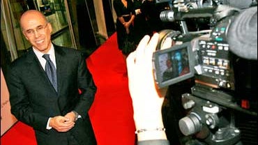 Dreamworks Chief Executive Jeffrey Katzenberg, left, appears at a movie preview at the start of an inaugural four-day 3D festival on Wednesday, Nov. 19, 2008, in Singapore. 