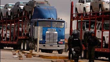 Police Clear Protesters In Patacamaya, Bolivia 