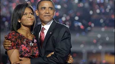 Obamas At Invesco Field 
