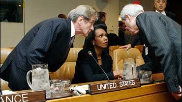 Rice Speaks With Foreign Ministers 