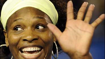 Serena Williams after winning the 2009 Australian Open 