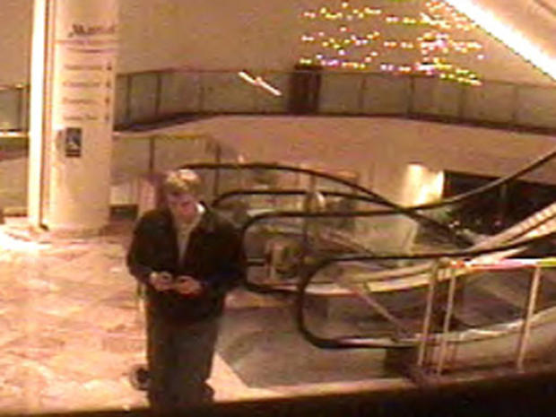 This frame grab from a video surveillance camera at the Marriott Copley provided by the Boston Police Department on Wednesday April 15, 2009 shows a "person of interest" in attacks on two masseuses-for-hire at luxury hotels. Boston police are investigatin 