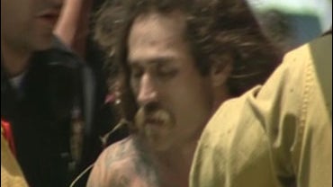 In Van Nuys, Calif., a man fled into a storm drain after allegedly robbing a warehouse. In this video, police are seen pulling the man out of the drain and placing him under arrest. 