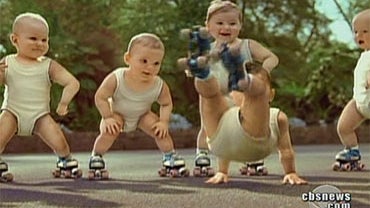 An image from an advertisement that has gone viral on YouTube featuring animated babies dancing to "Rapper's Delight."