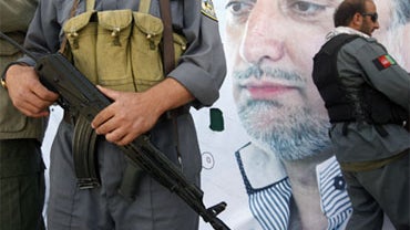 Police stand guard in Kabul, Afghanistan 