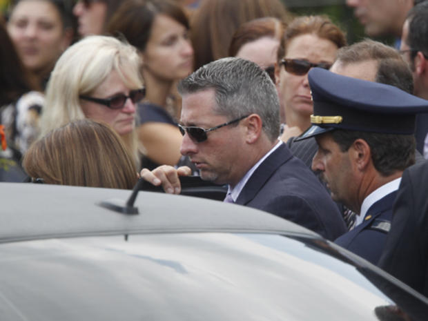Warren Hance, the brother of Diane Schuler and father to three girls, killed in a car accident, leaves the funeral mass at Our Lady of Victory Roman Catholic Church in Flora Park, NY, Thursday, July 30, 2009. The funeral mass was for Diane Schuler, Erin S 