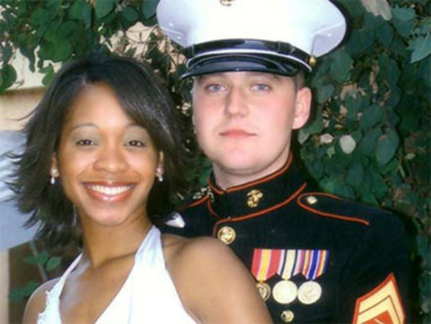 Marine Sgt. Jan Pietrzak, 24, and his wife, Quiana Jenkins-Pietrzak, 26. 