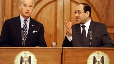 resident Joe Biden, left and Iraqi Prime Minsietr Nouri al-Maliki 