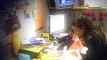 An unidentified woman in the workplace. 