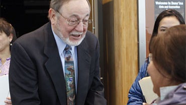 This Thursday Oct. 22, 2009 shows U.S. Congressman Don Young, R-Alaska, left, greeting people at the Alaska Federation of Natives convention in Anchorage, Alaska. 