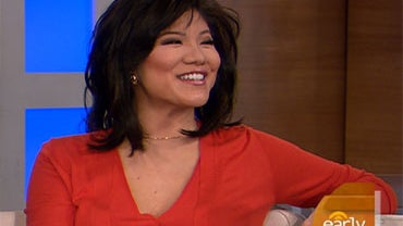 Julie Chen's first appearance on "The Ear;y Show" since the birth of her baby, Charlie, six weeks ago 