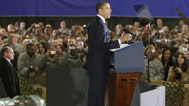Pres. Obama with U.S. troops in South Korea. 