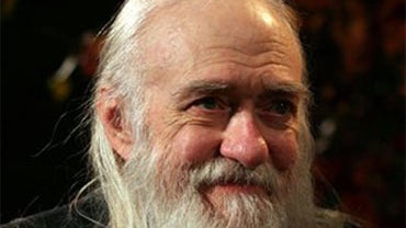 Keith Waldrop, winner of the 2009 National Book Award for Poetry for his book "Transcendental Studies: A Trilogy", gestures as he accepts his award at the National Book Awards Wednesday Nov. 18, 2009 in New York. (AP Photo/Tina Fineberg) 