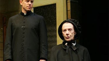 In this undated photo originally provided by Boneau/Bryan-Brown, Ron Eldard, left, and Eileen Atkins are shown in a scene from the play "Doubt,"' in New York. (AP Photo/Boneau/Bryan-Brown/ Joan Marcus) 