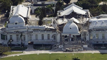 In this photo released by the United Nations, the National Palace is seen damaged after an earthquake in Port-au-Prince, Haiti, Wednesday, Jan. 13, 2010. A 7.0-magnitude earthquake struck Haiti Tuesday. 