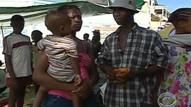 Haitian family living on street 