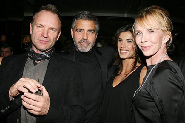 Sting & George Clooney Pose at Party 